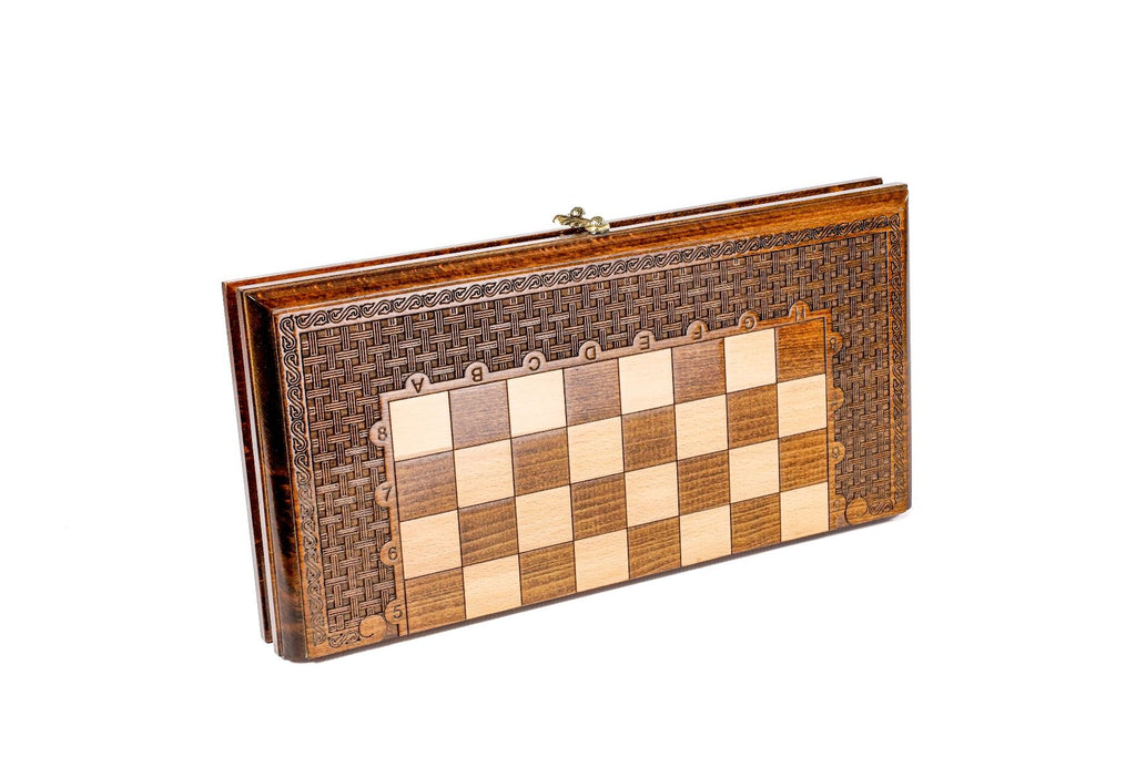 Chess-backgammon with an ornamental braid pattern classic - HrachyaOhanyan Co