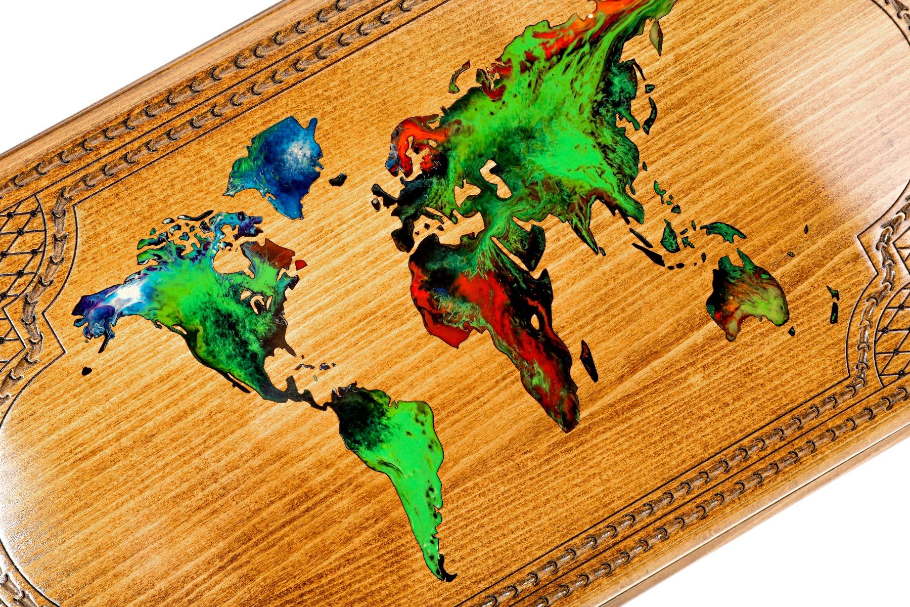 World Map - Epoxy Backgammon Classic - HrachyaOhanyan Co