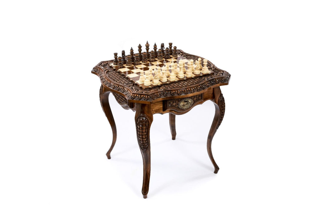 Chess Table with Bronze Details, 60 cm – photo 2