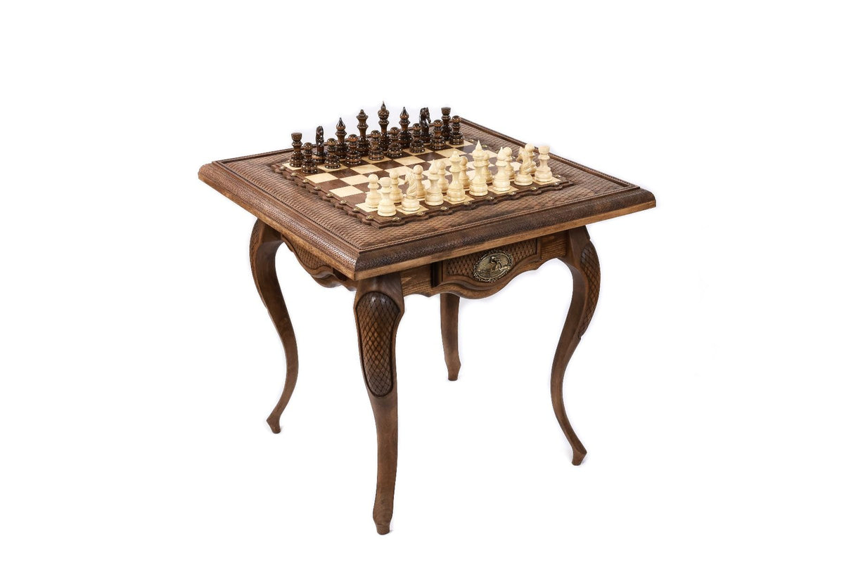 Mesa de ajedrez clásica con cajones, 60 cm – foto 2