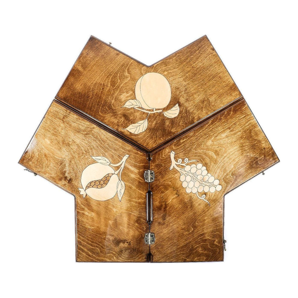 Backgammon Set for Three Players, Armenian Symbols, 50 cm – handmade by Hrachya Ohanyan