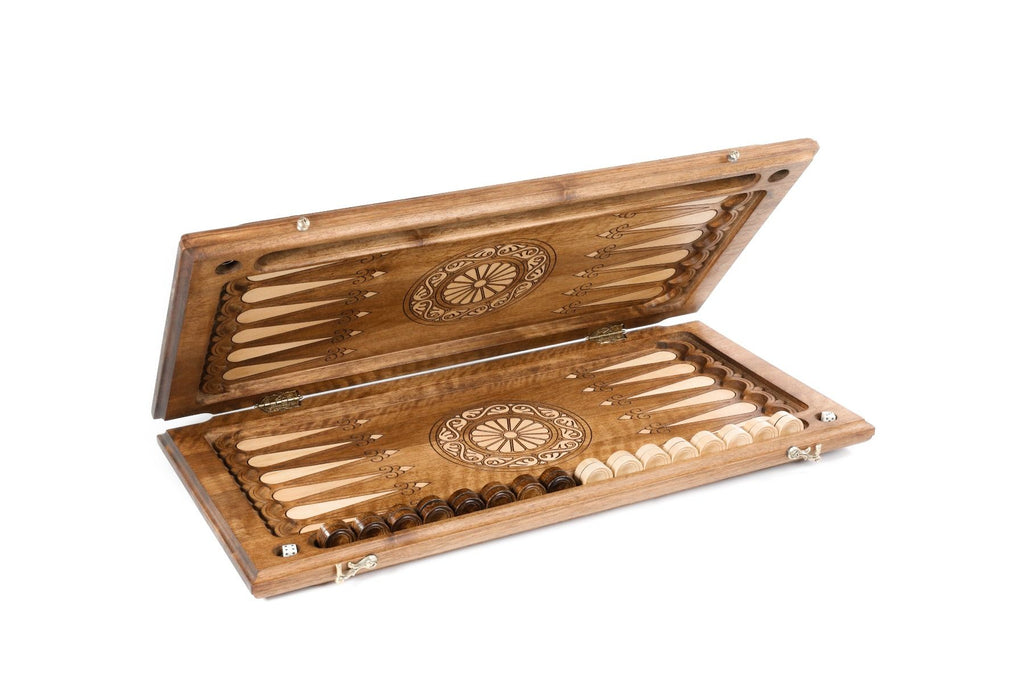 Ornamental Bas-Relief Backgammon Classic Two-Sided - HrachyaOhanyan Co