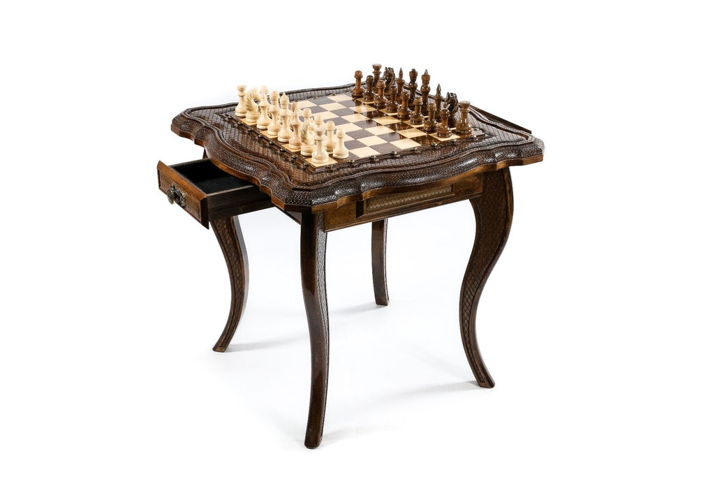 Ornamental Chess Table with Drawers, 60 cm – photo 3