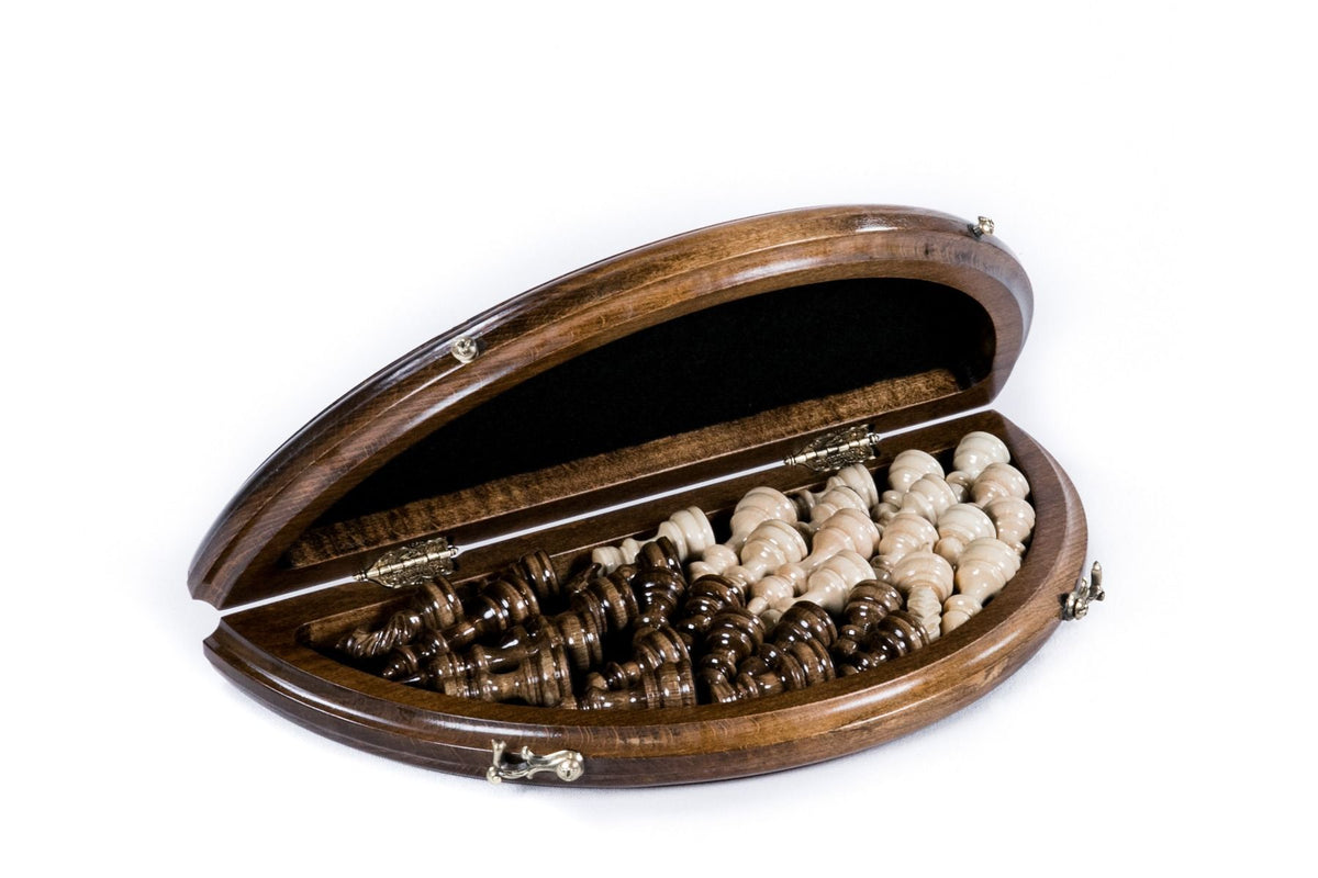 Juego de ajedrez circular con canto ornamental grabado, 30 cm – foto 3