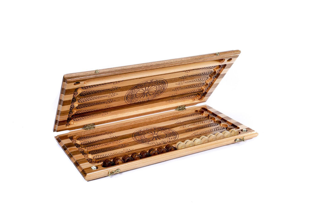 Walnut & Beech Striped Backgammon Set, 60 cm – photo 2