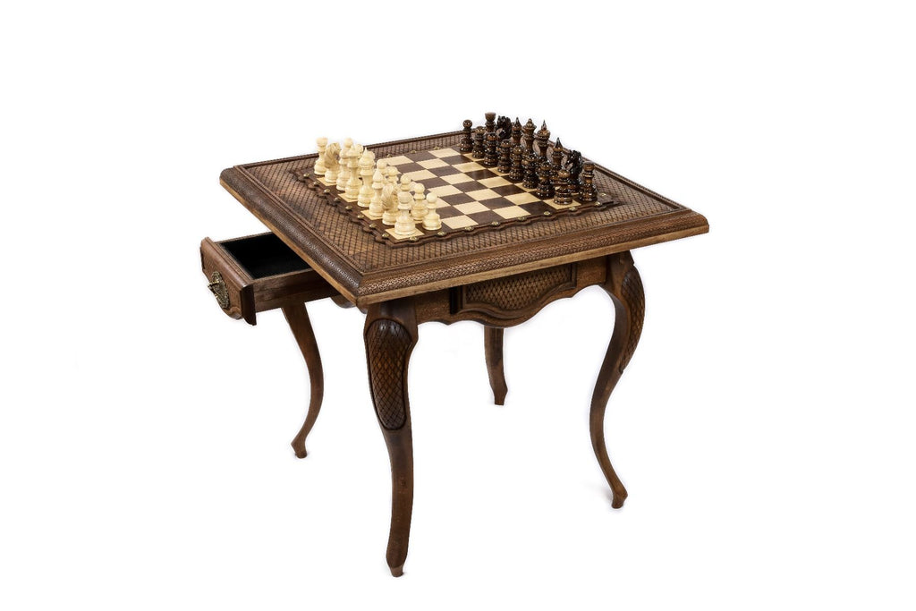 Classic Chess Table with Drawers, 60 cm – photo 3