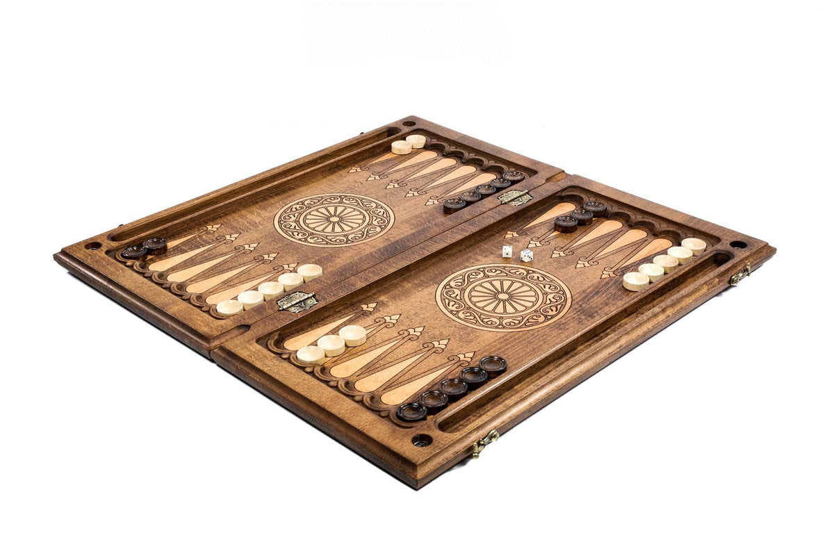 Backgammon mit Relief-Ornament & Rankenfeldern, 60 cm – Foto 5
