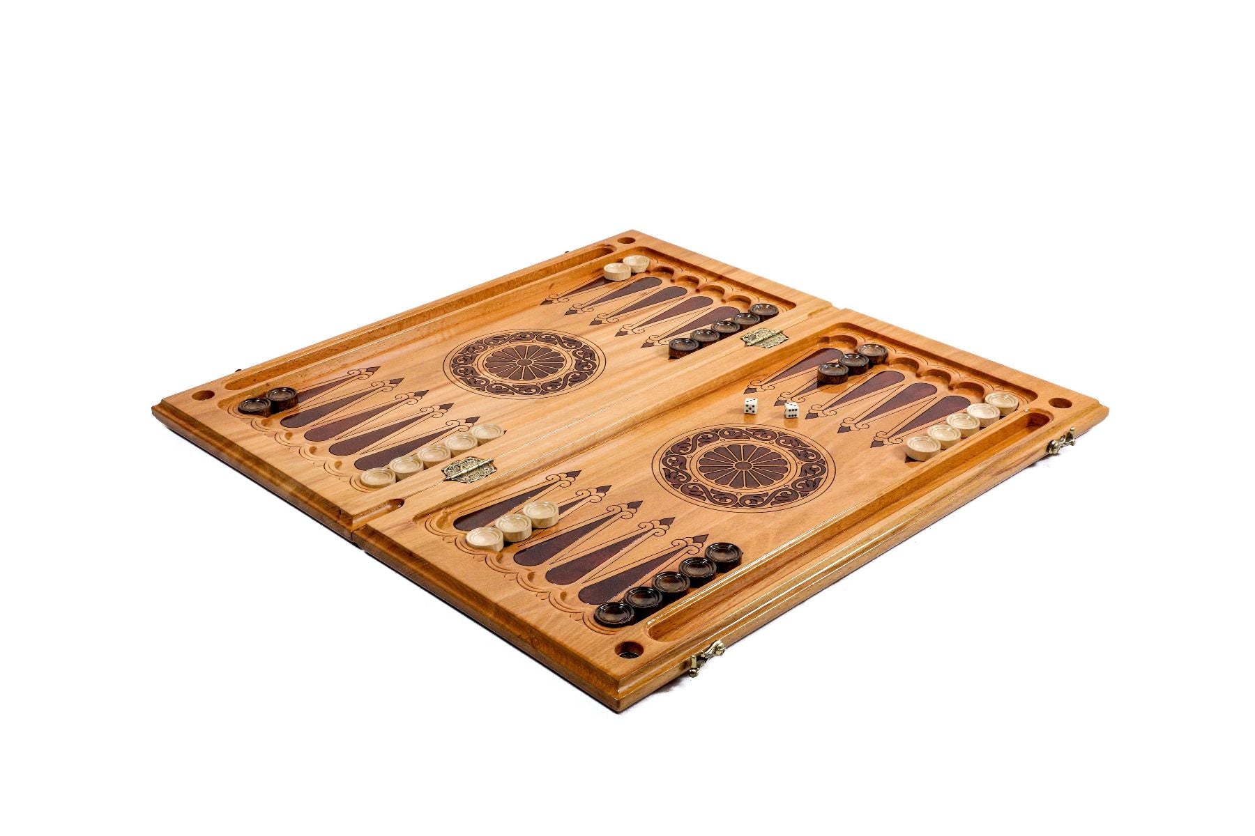 Backgammon With Tree Branch Slices And Epoxy Two-Sided Classic - HrachyaOhanyan Co