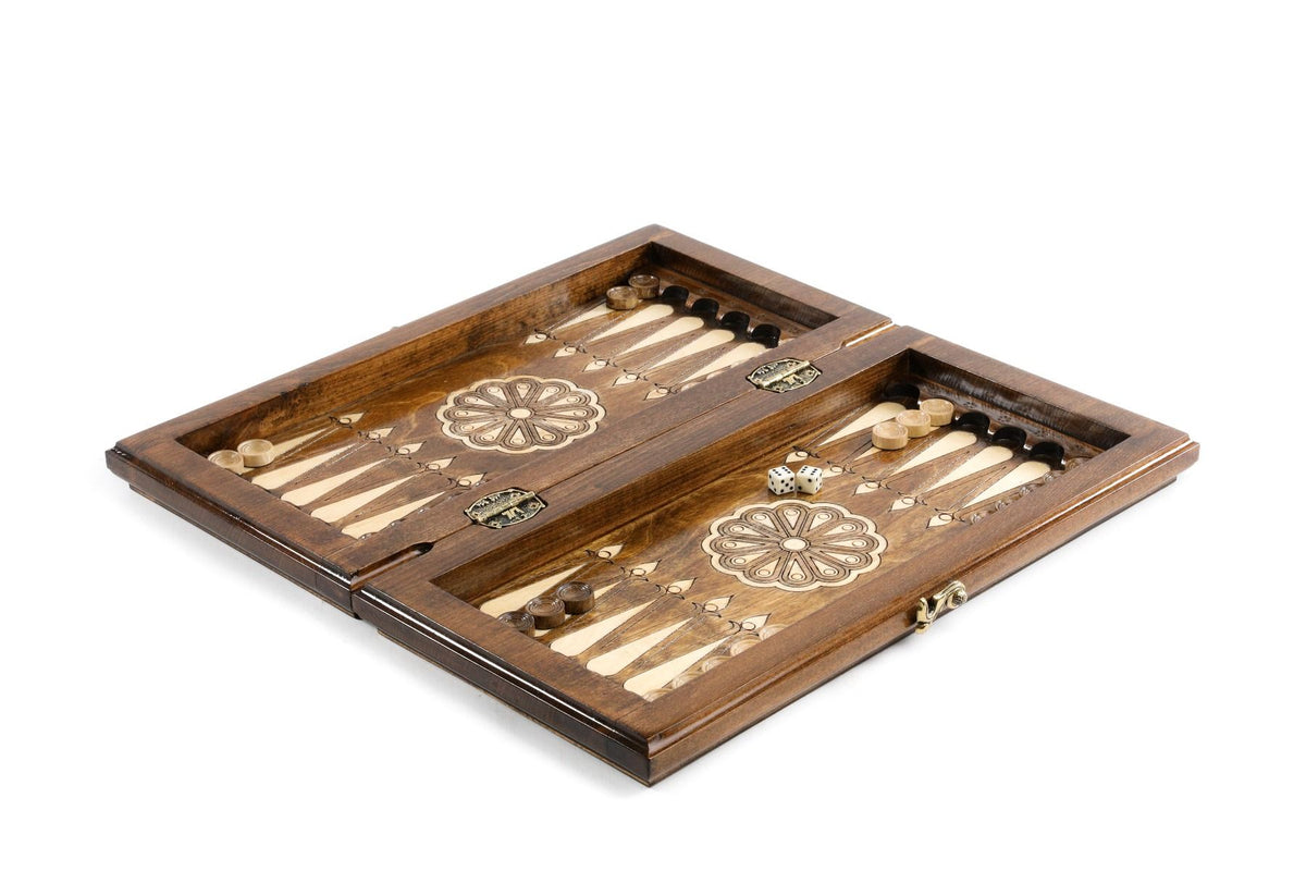 Klassisches Backgammon-Set mit Ornamentmotiv, 40 cm – Foto 5