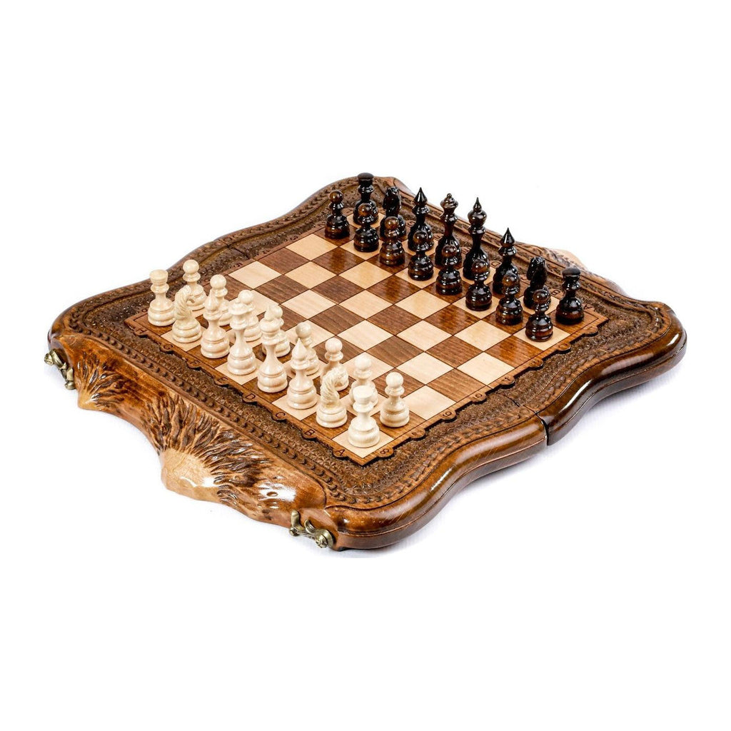 Chess with copyrighted Mount Ararat outline - HrachyaOhanyan Co