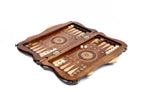 Backgammon With Ornamental Snowflake Motif With Copyrighted Mount Ararat Outline - HrachyaOhanyan Co