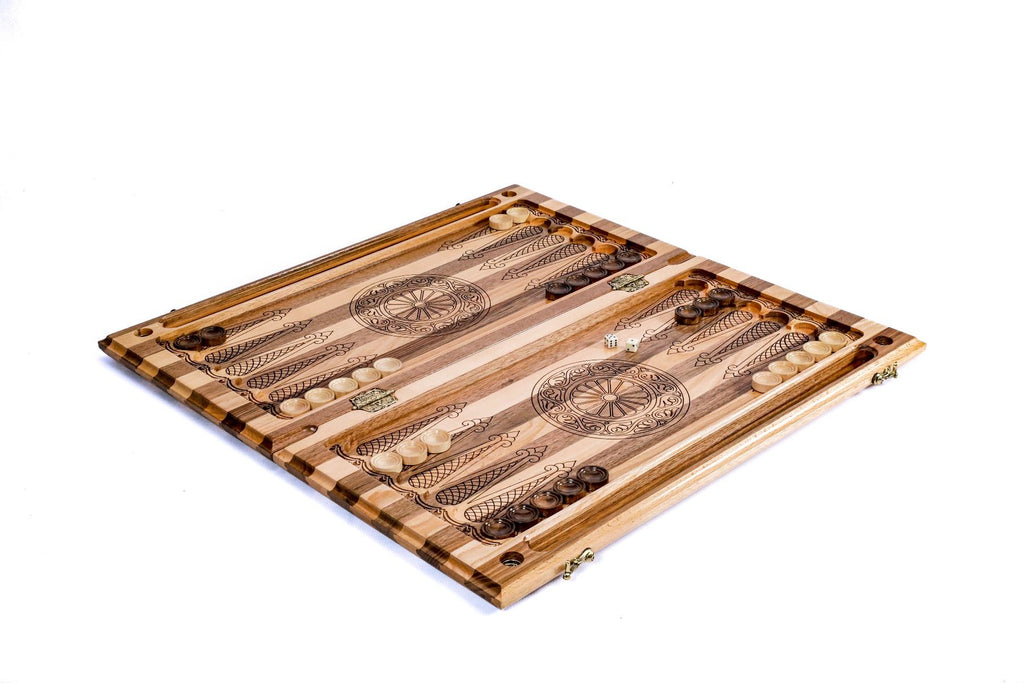 Walnut & Beech Striped Backgammon Set, 60 cm – photo 5