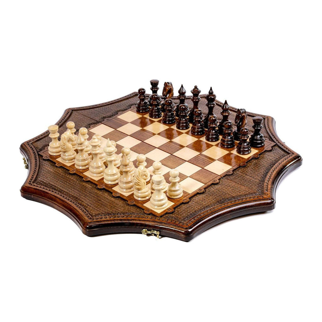 Star-Shaped Wooden Chess Set, 60 cm – handmade by Hrachya Ohanyan