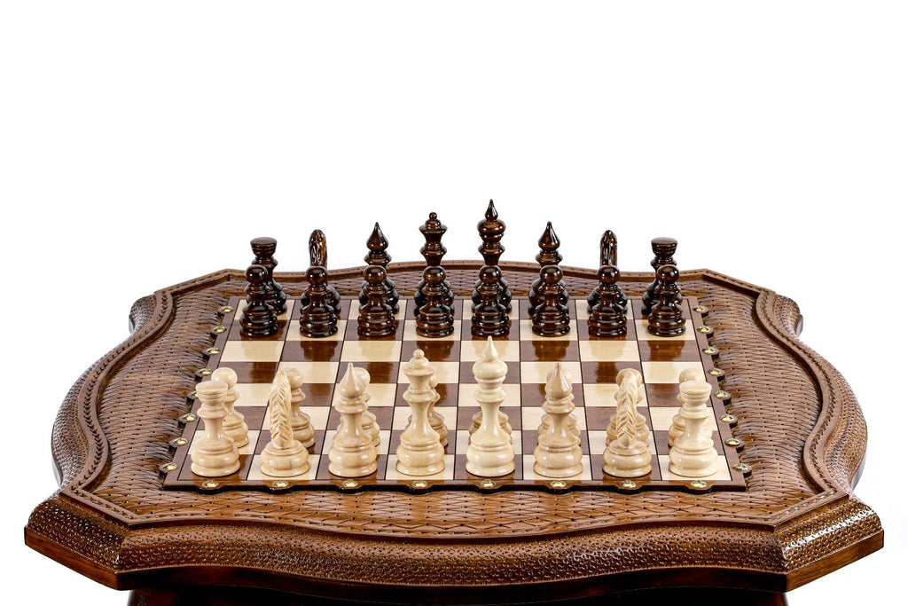 Wooden Chess Table with Drawers, 60 cm – photo 4