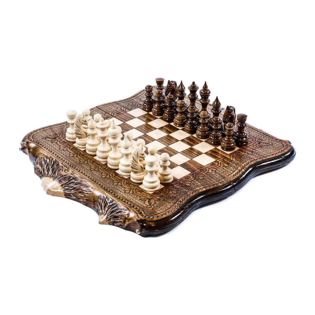Chess Set with Carved Mount Ararat, 40 cm