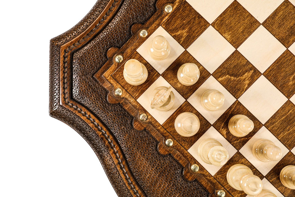 Chess Table with Contour Outline & Carved Legs, 60 cm – photo 6