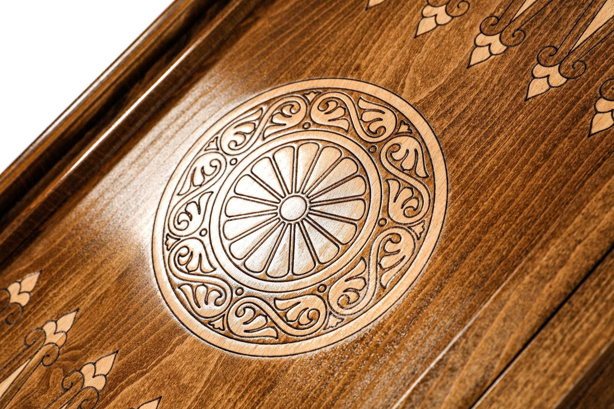 Backgammon mit Granatäpfeln, hellem Medaillon & Bogenrahmen, 60 cm – Foto 13