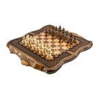 Chess-backgammon with braid-pattern with copyrighted Mount Ararat outline - HrachyaOhanyan Co