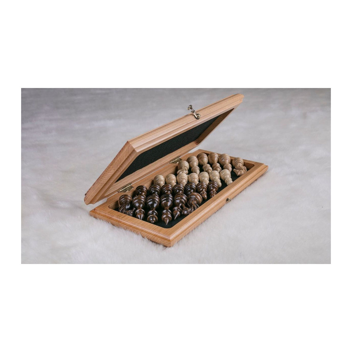 Ajedrez tipo caja en haya natural, 40 cm