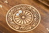 Backgammon With Ornamental Snowflake Motif With Copyrighted Mount Ararat Outline - HrachyaOhanyan Co