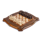 Ornamental Chess-Backgammon With Copyrighted Contour Outline - HrachyaOhanyan Co