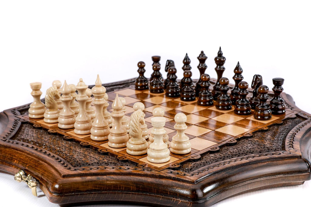 Star-Shaped Wooden Chess Set, 30 cm – photo 2