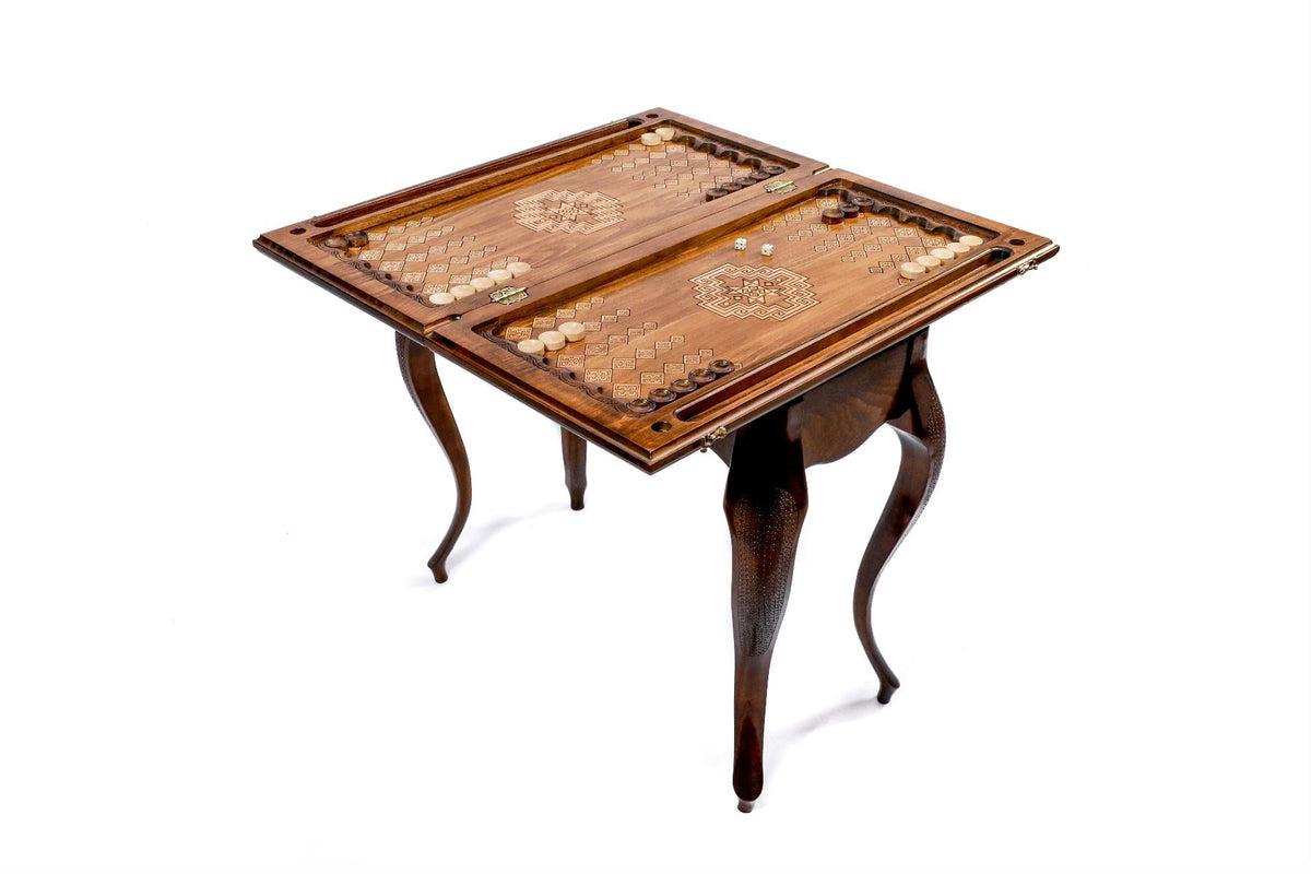 Backgammon-Tisch mit Lori-Teppichmuster, 60 cm – Foto 6
