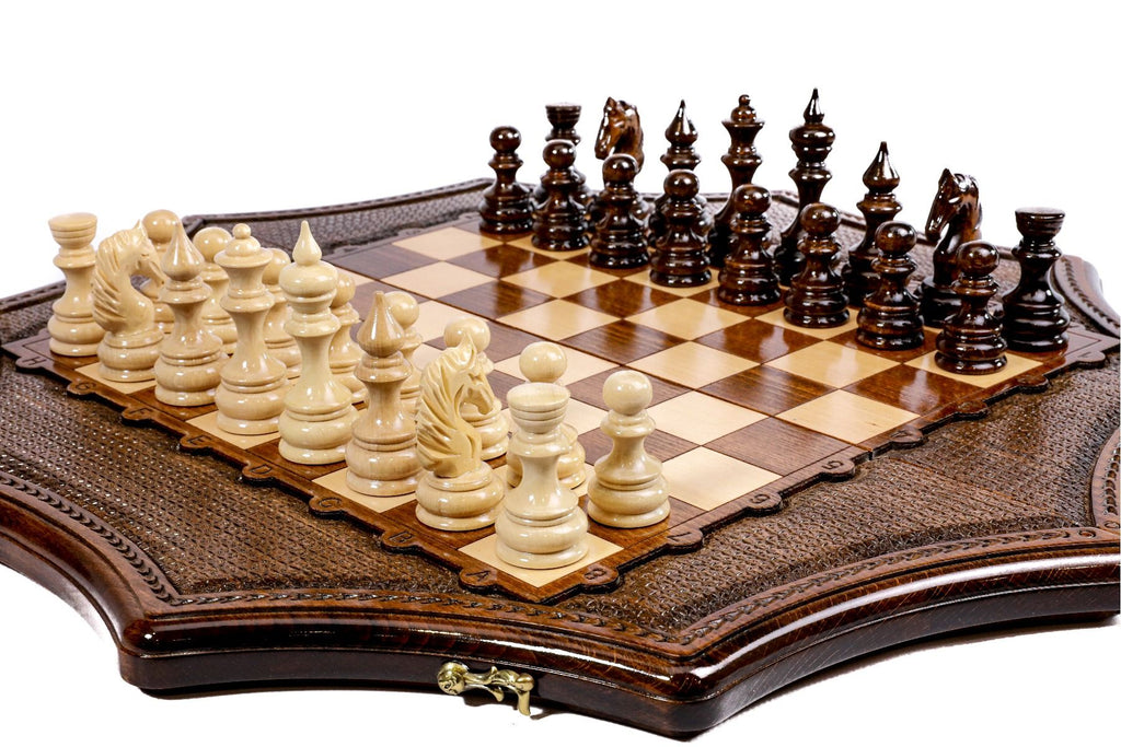 Star-Shaped Wooden Chess Set, 60 cm – photo 2