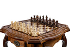 Wooden Chess Table with Drawers, 60 cm – photo 5