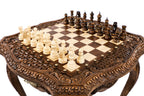 Luxury Chess Table with Ornamental Weave & Carved Legs, 60 cm – photo 4