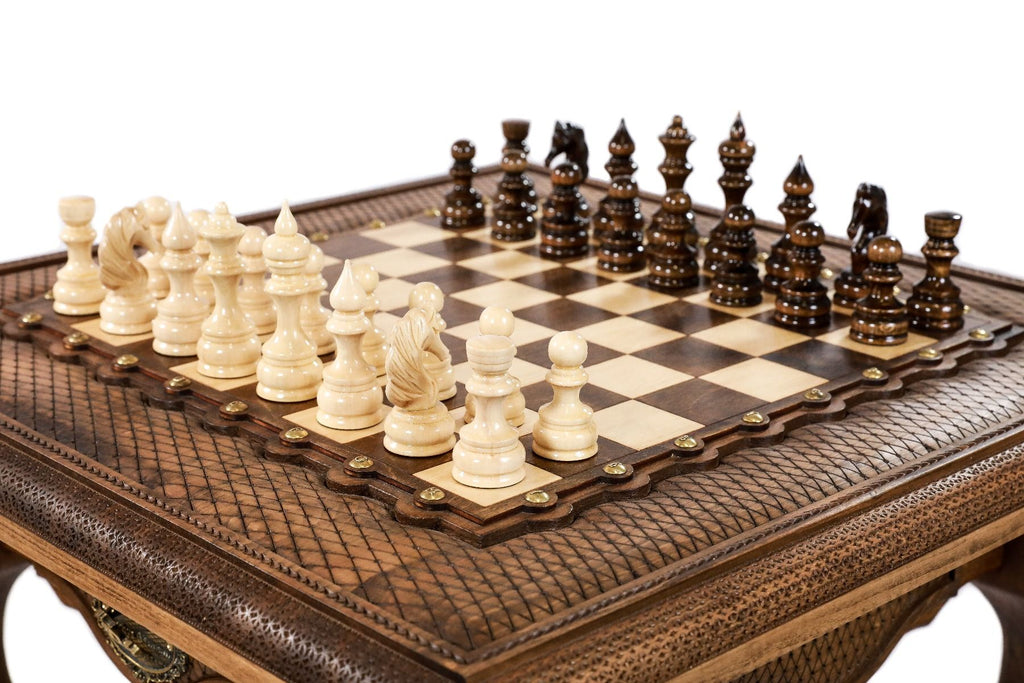 Classic Chess Table with Drawers, 60 cm – photo 4