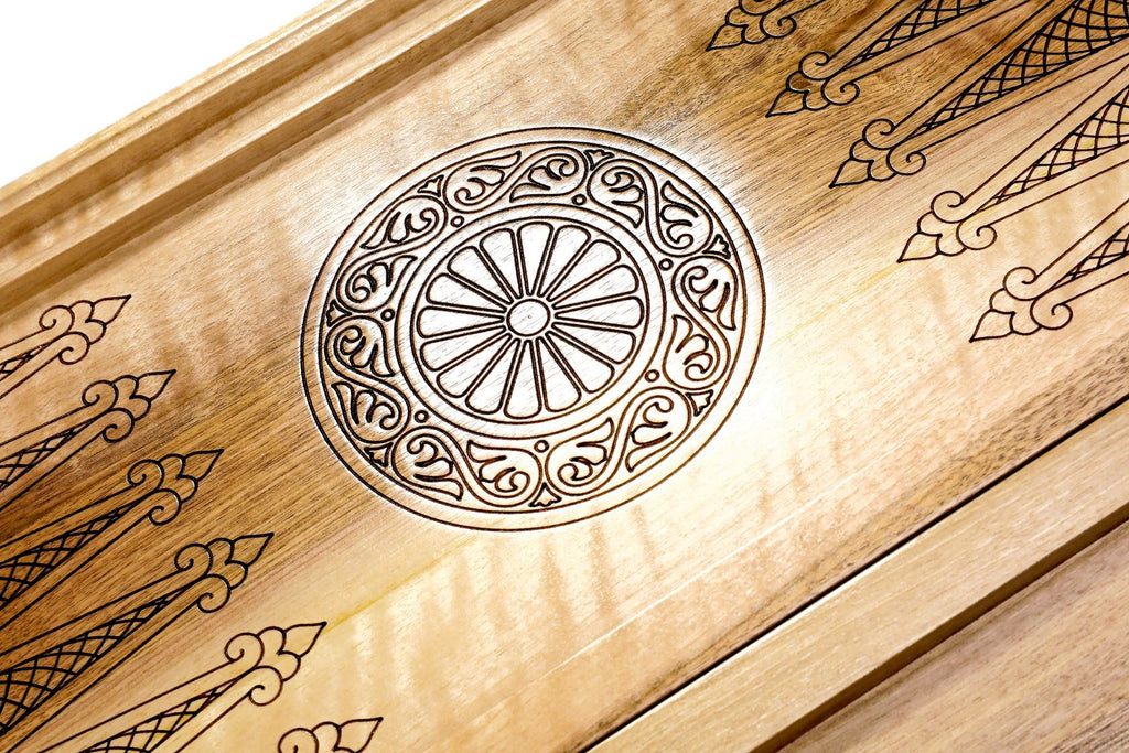 Epoxy Pomegranate Walnut Backgammon Set, 60 cm – photo 13