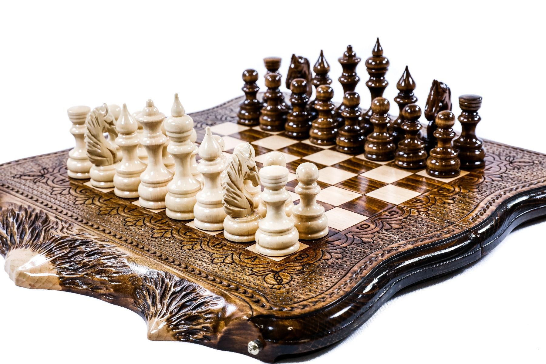 Chess Set with Carved Ararat Mountain - HrachyaOhanyan Co