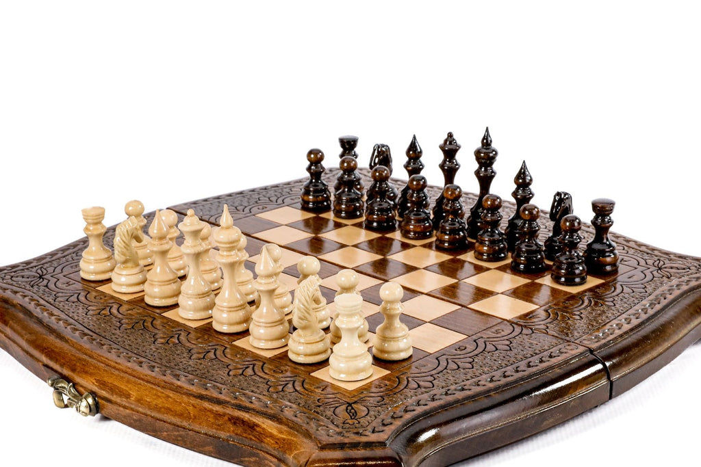 Chess Set with Contour Outline, 30 cm – photo 2