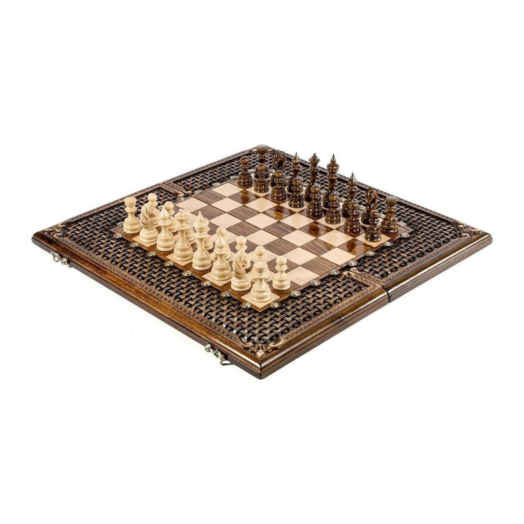 Chess-Backgammon With An Ornamental Braid Pattern Classic - HrachyaOhanyan Co
