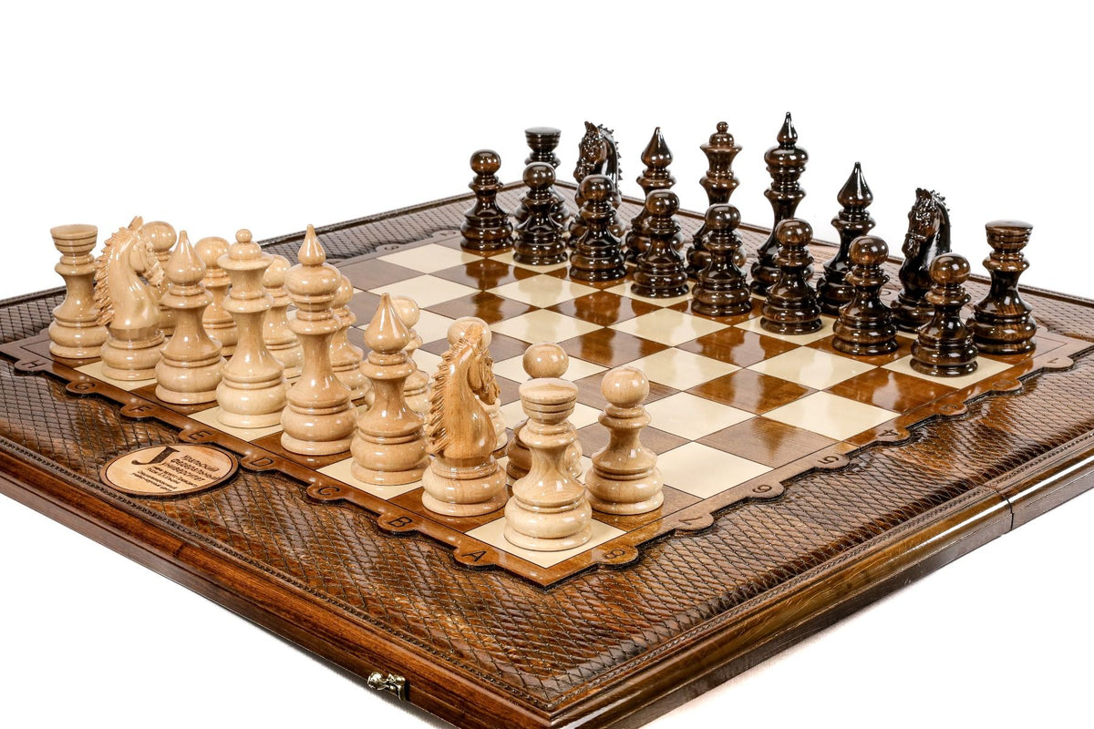 Gran juego de ajedrez clásico de madera, 100 cm – foto 2