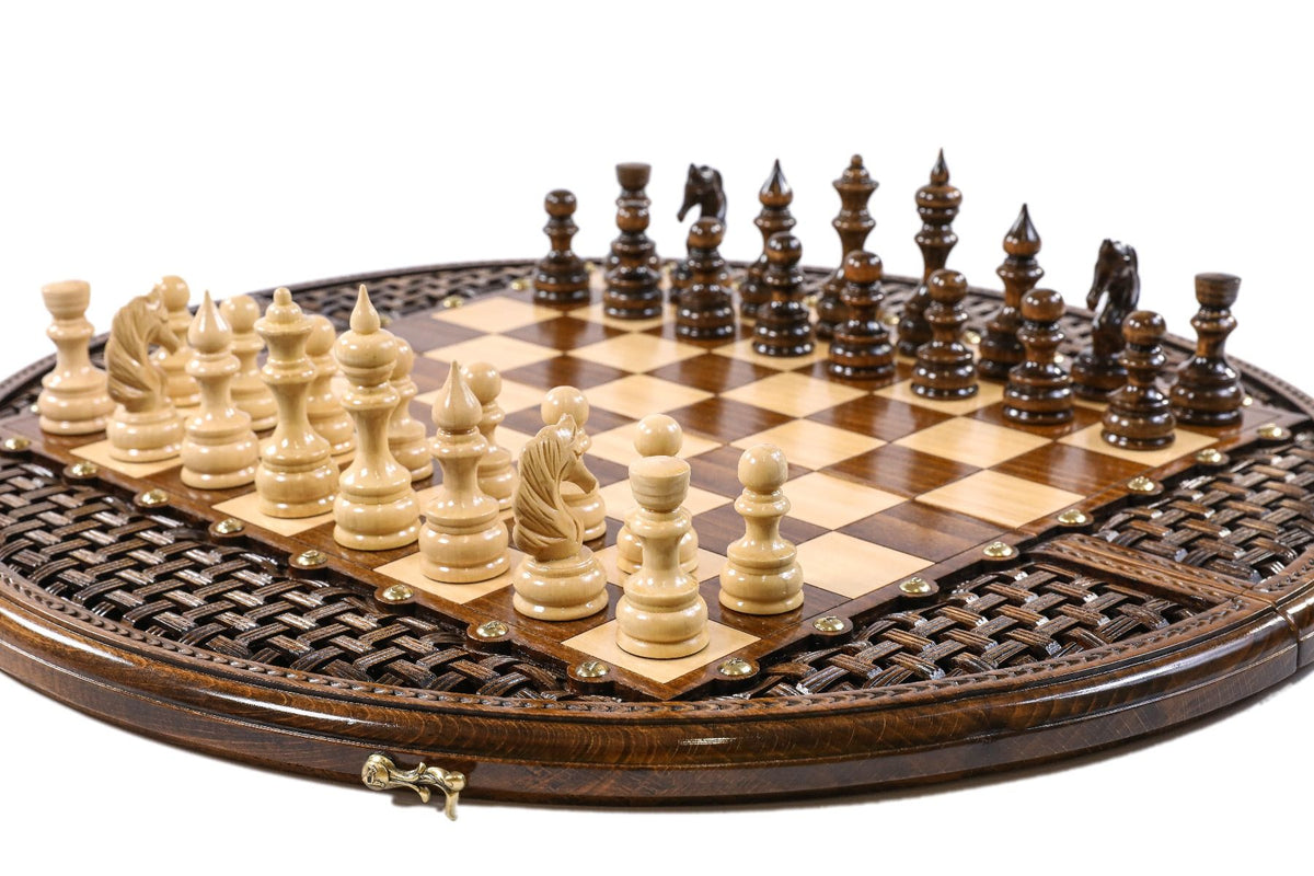 Juego de ajedrez redondo con motivo trenzado ornamental, 60 cm – foto 2