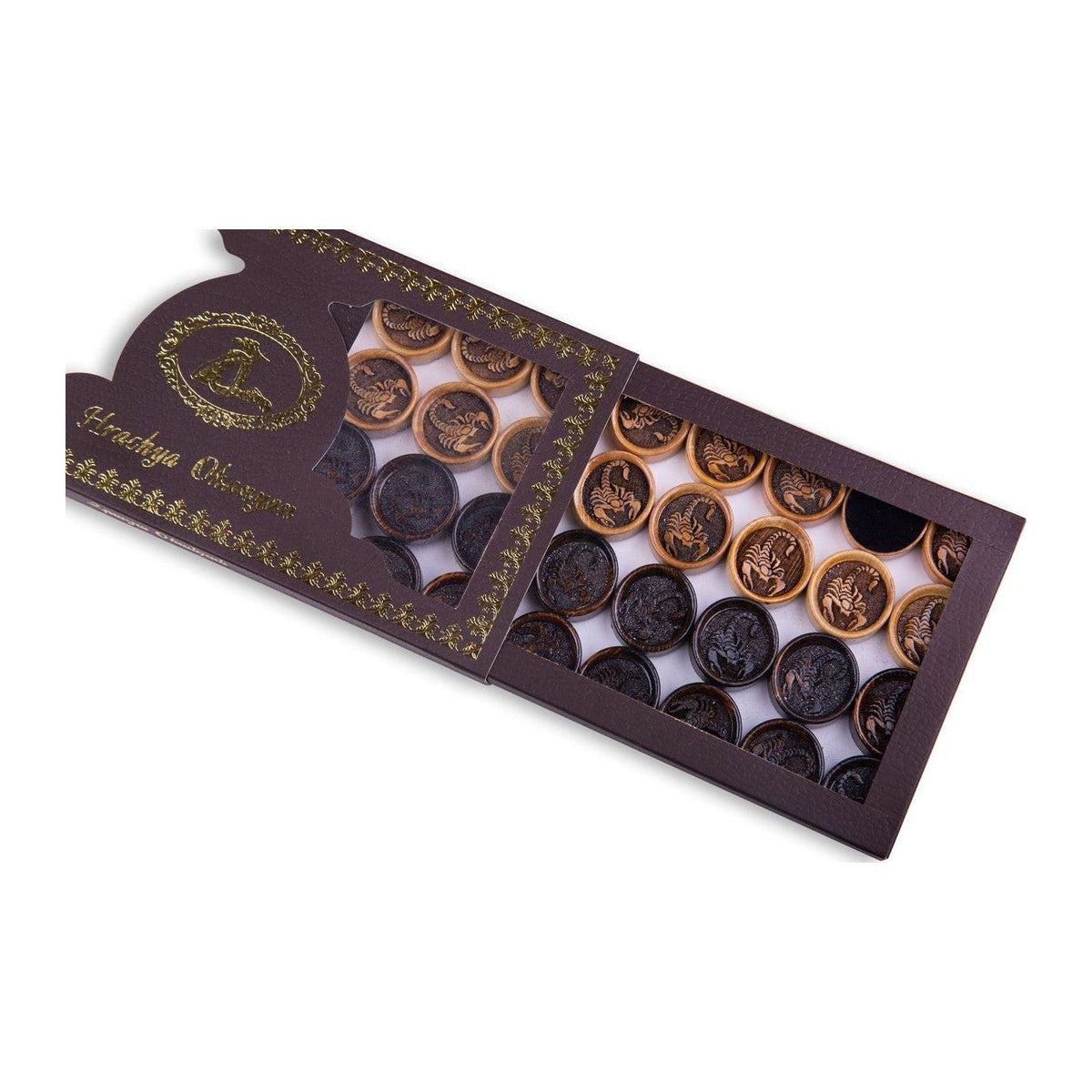 Backgammon Pieces With Scorpion Engraving - HrachyaOhanyan Co