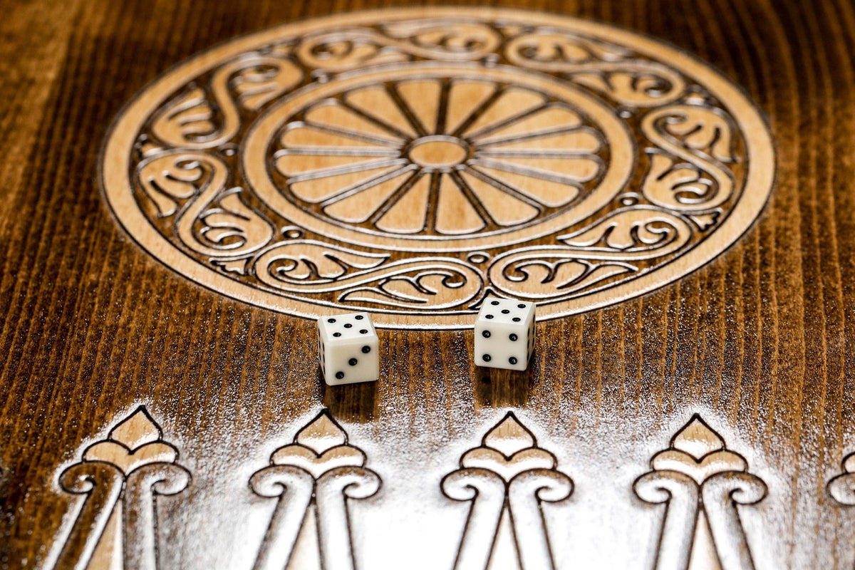 Juego de backgammon con ornamento de copo de nieve, contorno en arco, 60 cm – foto 14