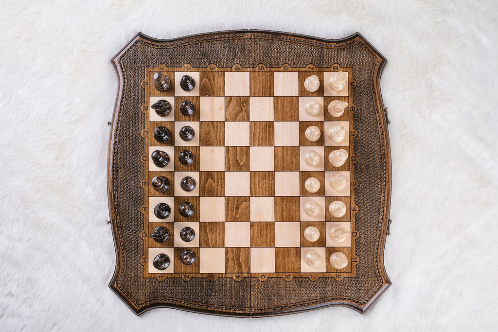 Chess-Backgammon With Copyrighted Contour Outline - HrachyaOhanyan Co