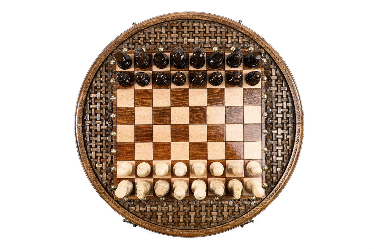 Juego de ajedrez redondo con motivo trenzado ornamental, 50 cm – foto 4