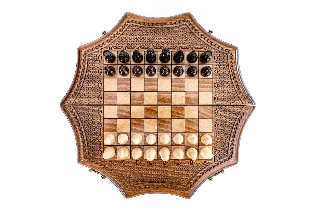 Juego de ajedrez de madera en forma de estrella, 30 cm – Modelo 21607 – foto 6