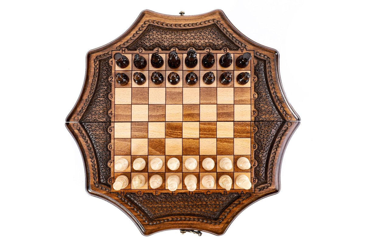 Star-Shaped Wooden Chess Set, 30 cm – photo 6