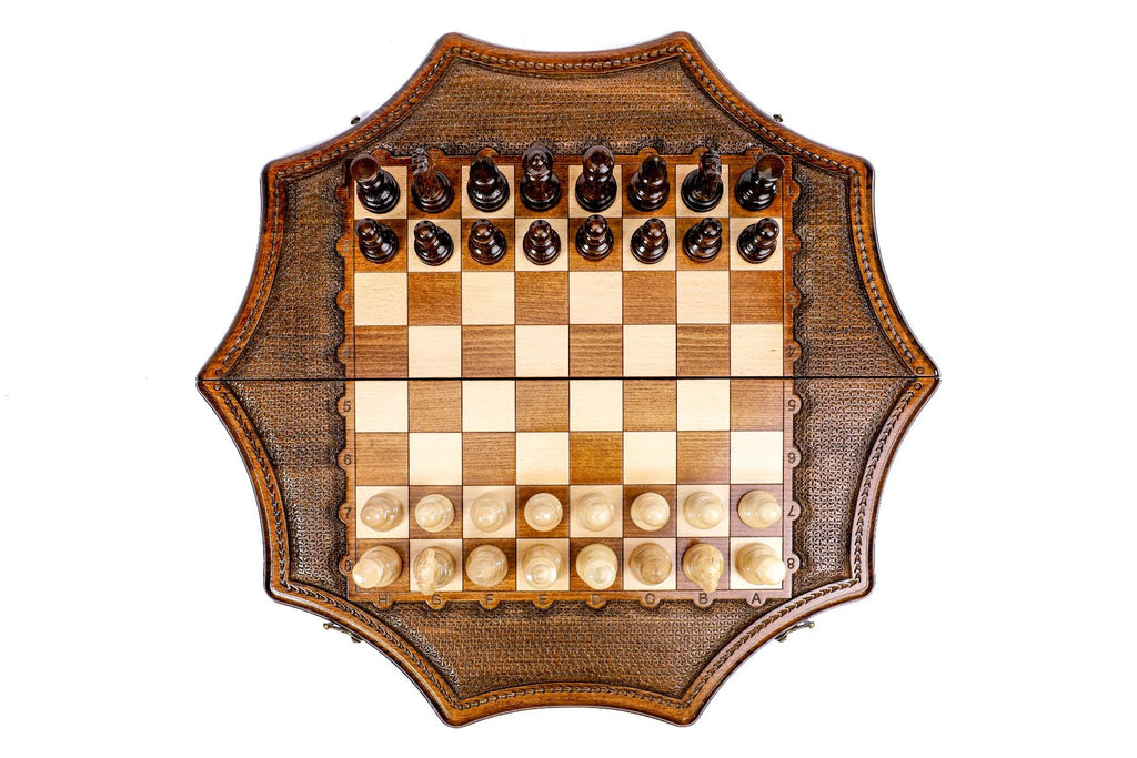 Star-Shaped Wooden Chess Set, 60 cm – photo 7