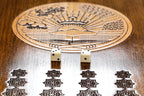 Coat of arms of Tajikistan backgammon with copyrighted Mount Ararat outline two-sided - HrachyaOhanyan Co