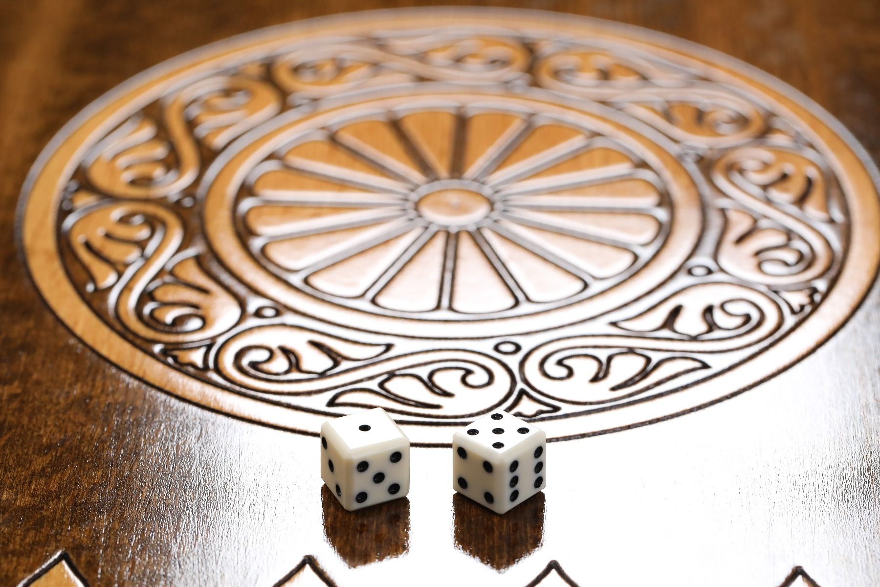 Backgammon With Ornamental Snowflake Motif, With Copyrighted Mount Ararat Outline - HrachyaOhanyan Co