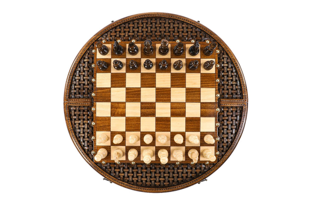 Circular Chess Set with Ornamental Weave Pattern, 60 cm – photo 6