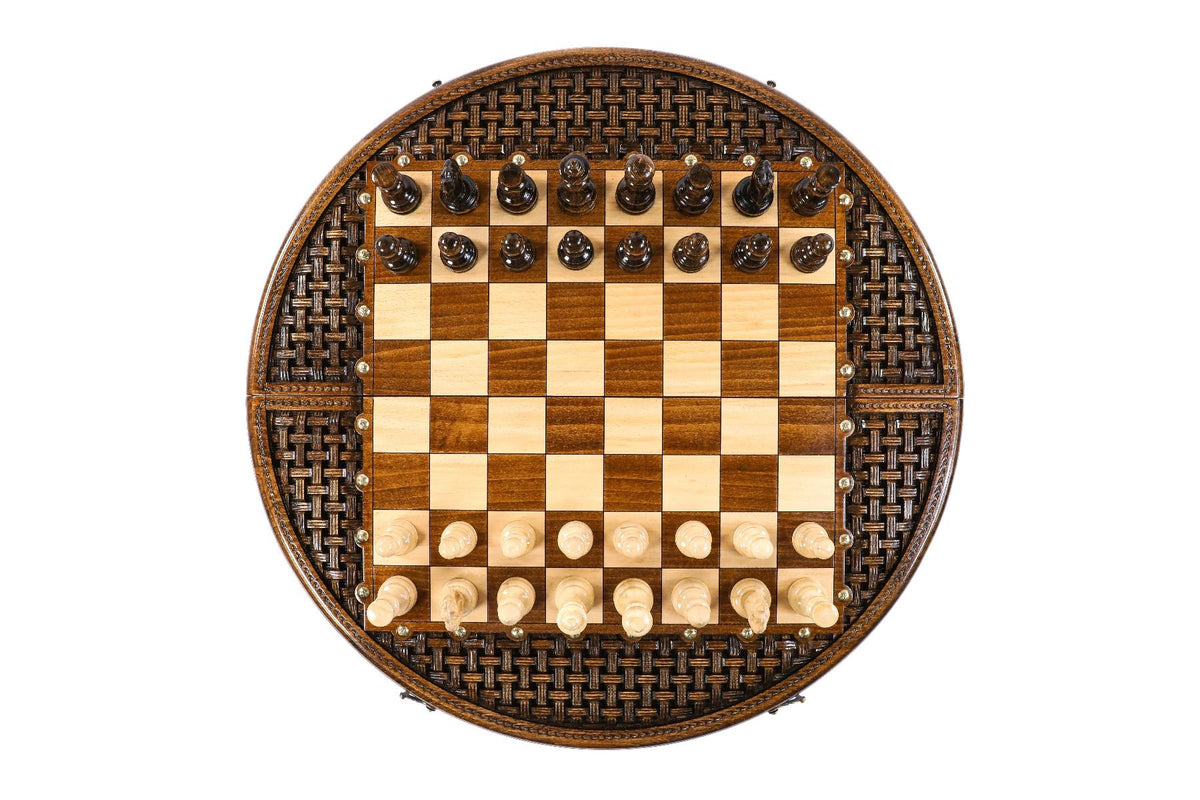 Circular Chess Set with Ornamental Weave Pattern, 60 cm – photo 6