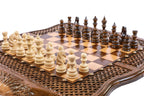 Chess-backgammon with braid-pattern with copyrighted Mount Ararat outline - HrachyaOhanyan Co