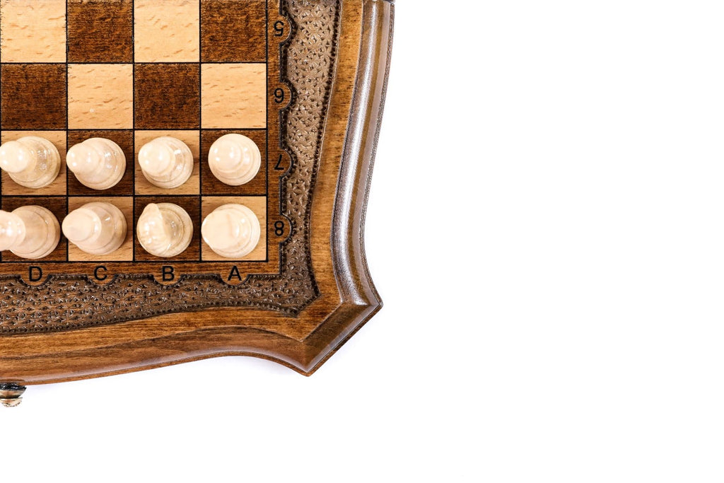 Wooden Travel Chess Set with Contour Outline, 24 cm – photo 7